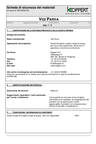 MSDS Vidi Parva